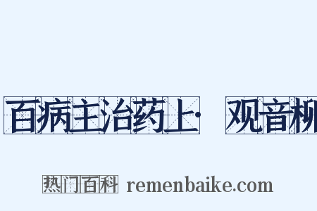 百病主治药上·观音柳是什么意思的图片